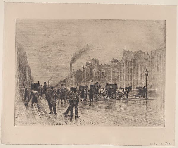 Winter Morning on the Quays — Félix-Hilaire Buhot