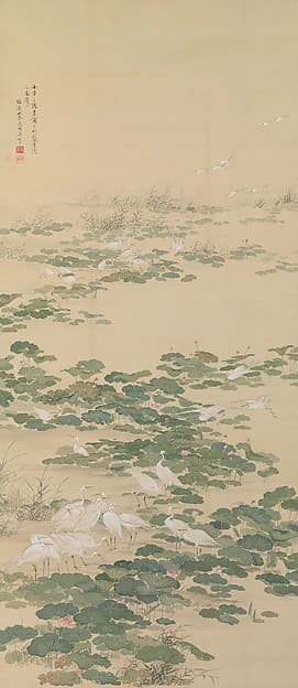 Egrets in a Lotus Pond — Yamamoto Baiitsu