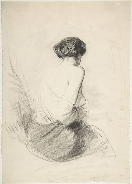 Woman Seated, Seen from Back — Paul Gavarni