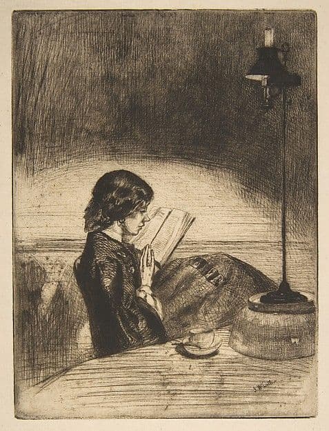 Reading by Lamplight — James Abbott McNeill Whistler