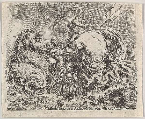 Neptune, from 'Game of Mythology' (Jeu de la Mythologie) — Stefano Della Bella