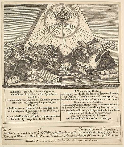 Crowns, Mitres, Maces, etc. — William Hogarth