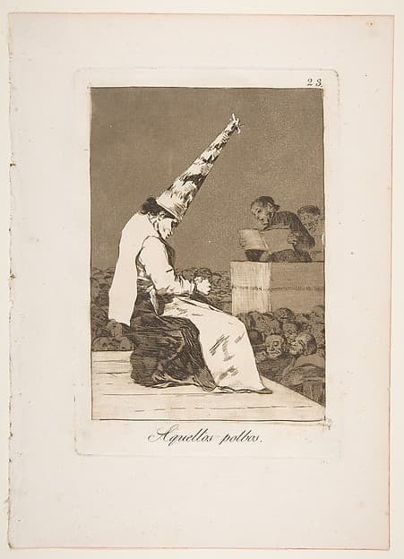 Plate 23 from "Los Caprichos": These specks of dust (Aquellos polbos) — Francisco Goya