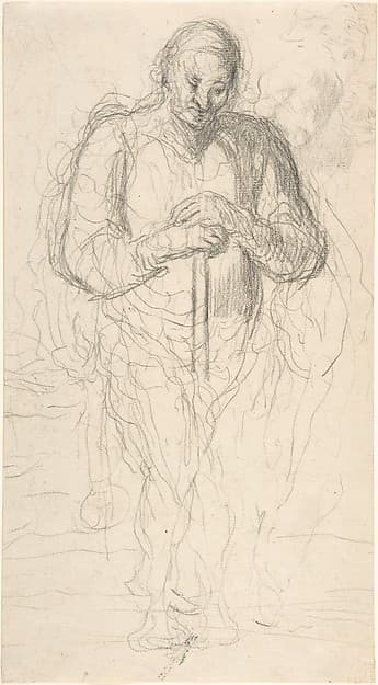 Standing Figure of a Man with a Staff — Honoré Daumier