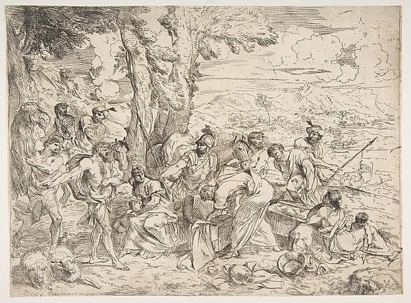 Laban searching for idols among Jacob's possessions — Giovanni Benedetto Castiglione