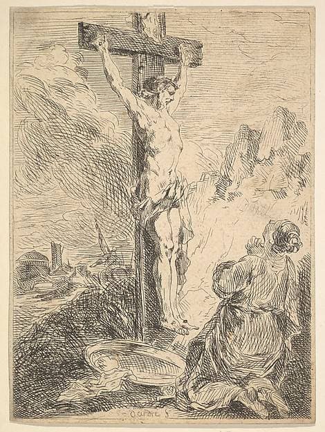 Mary Magdalene Praying at the Foot of the Cross — Michel-François Dandré-Bardon
