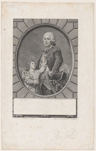 Potrait of Marquis Auguste-Louis Rossel de Cercy (1736-1804) with his daughter — Pierre-Philippe Choffard
