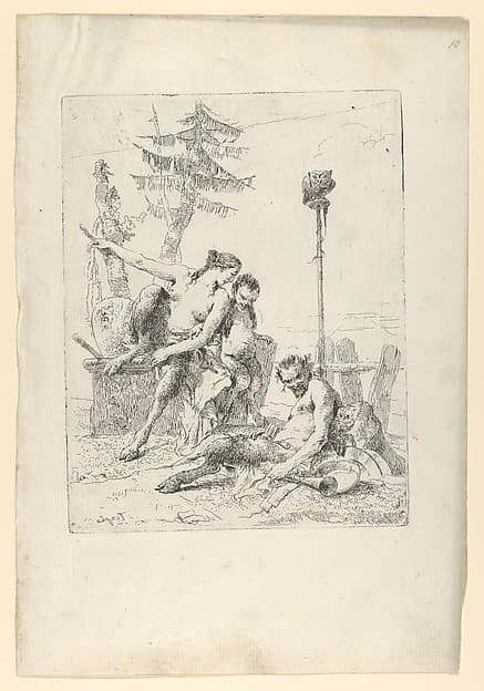 Satyr Family (Pan and his Family), from the Scherzi — Giovanni Battista Tiepolo