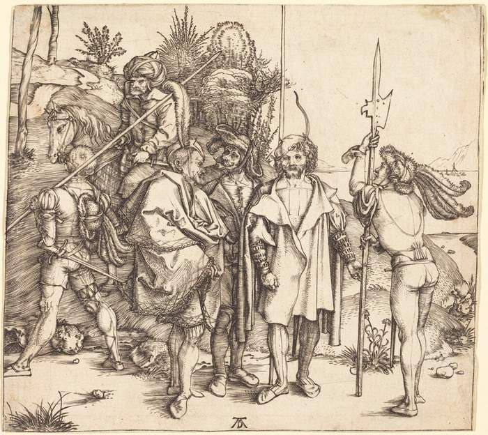 Five Soldiers and a Turk on Horseback — Albrecht Dürer