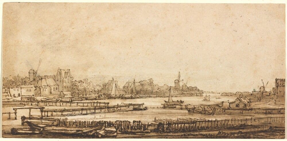 View over the Amstel from the Rampart — Rembrandt van Rijn