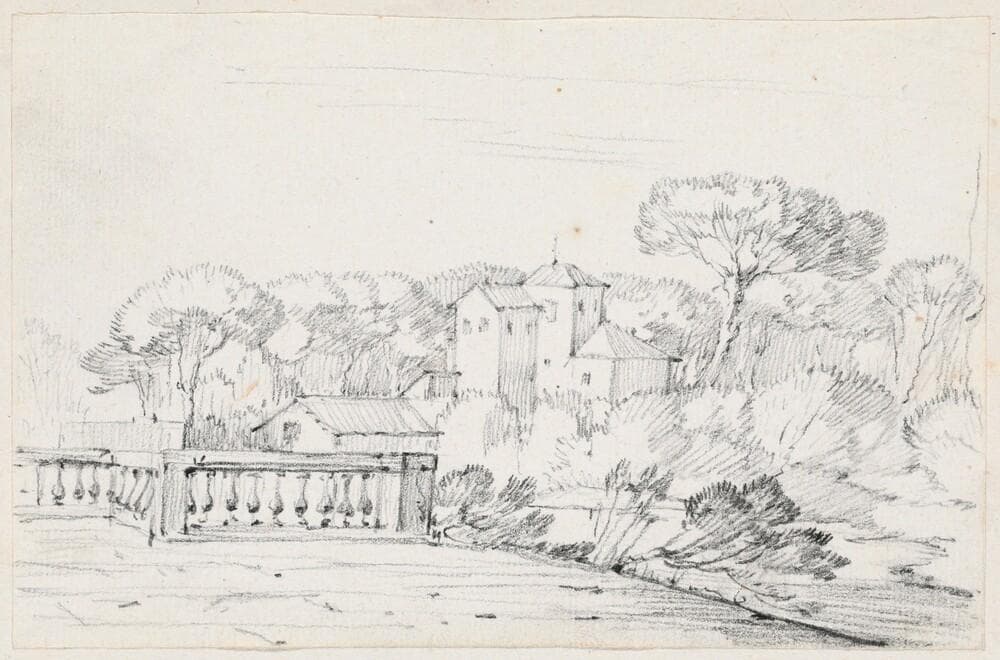 Terrace by a River with a Villa and Trees Beyond — Joseph-Marie Vien