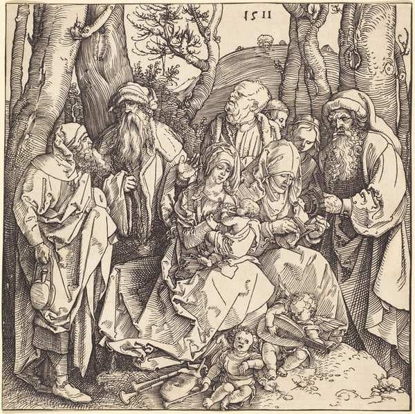 The Holy Family with Two Music-Making Angels — Albrecht Dürer