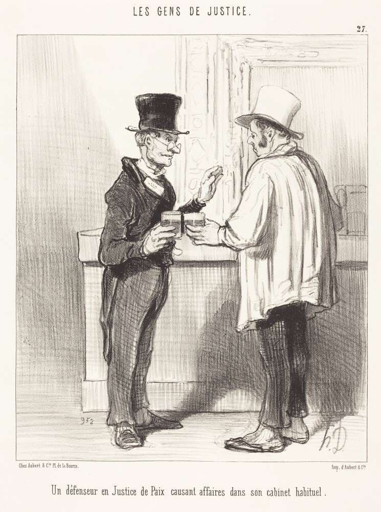 Un Défenseur... causant... dans son cabinet habituel — Honoré Daumier