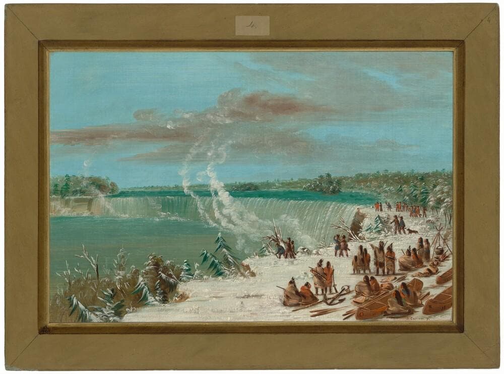 Portage Around the Falls of Niagara at Table Rock — George Catlin