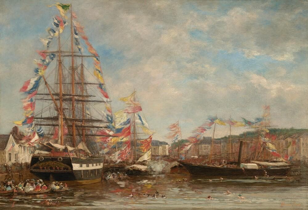 Festival in the Harbor of Honfleur — Eugène Boudin