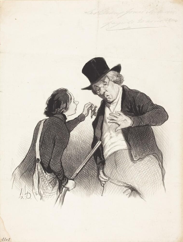 Un Début a la chasse — Honoré Daumier