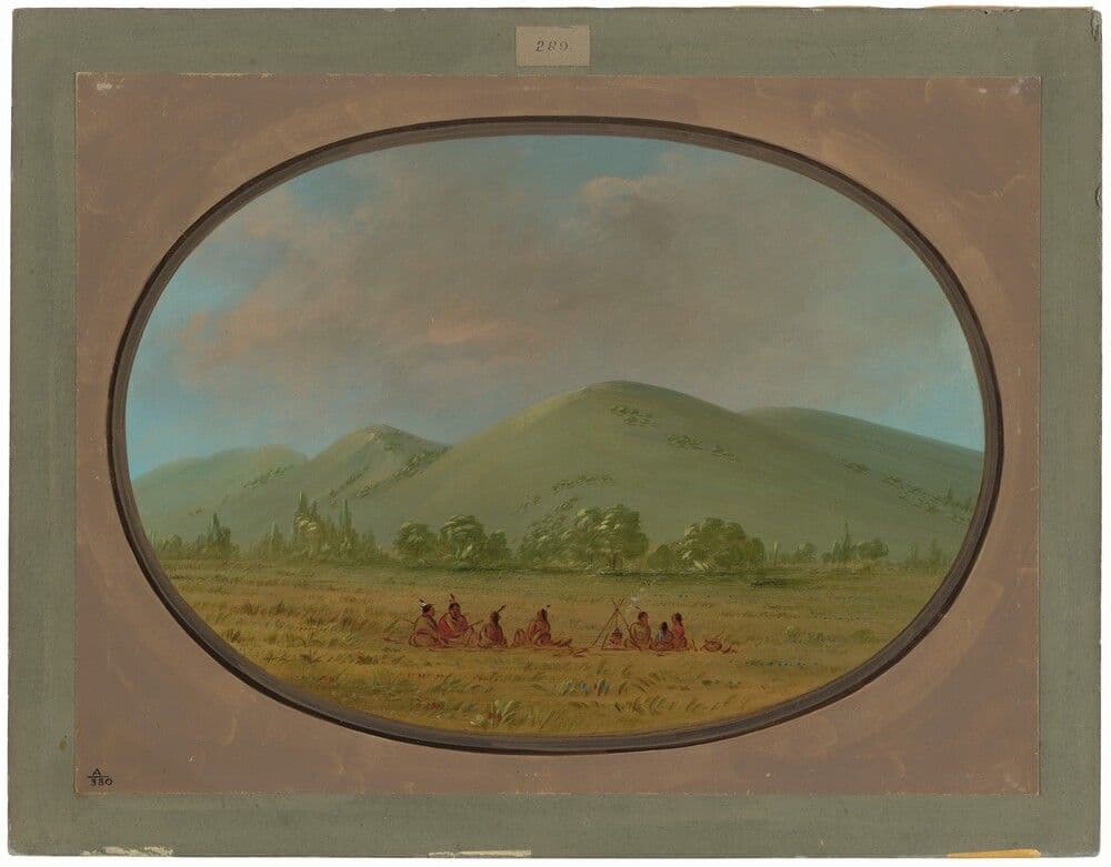 Nishnabotana Bluffs, Upper Missouri — George Catlin