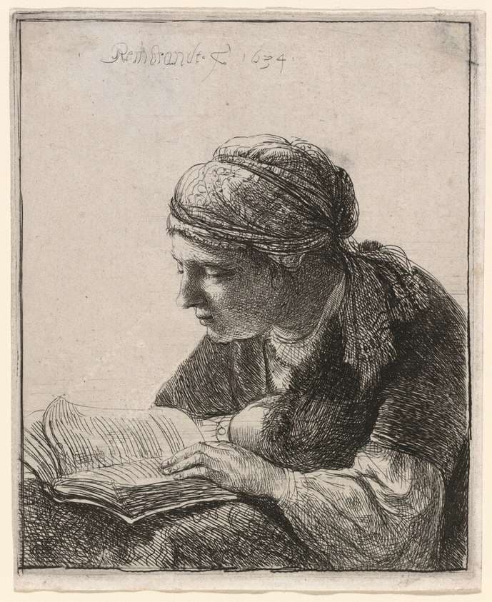 Woman Reading — Rembrandt van Rijn