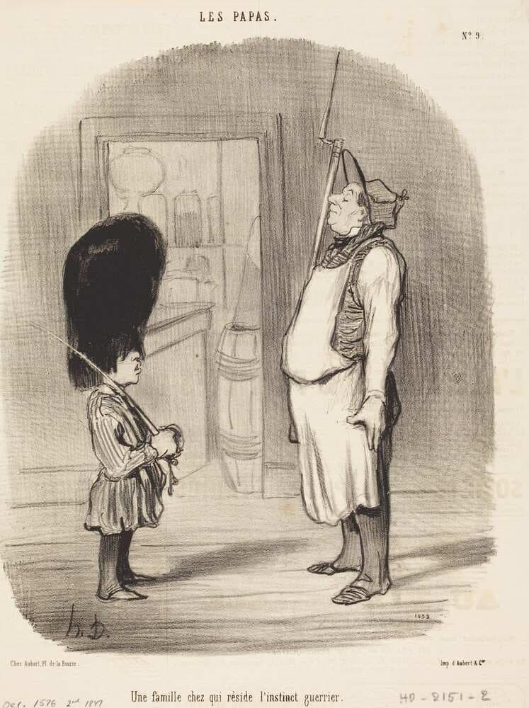 Une Famille chez qui réside l'instinct guerrier — Honoré Daumier