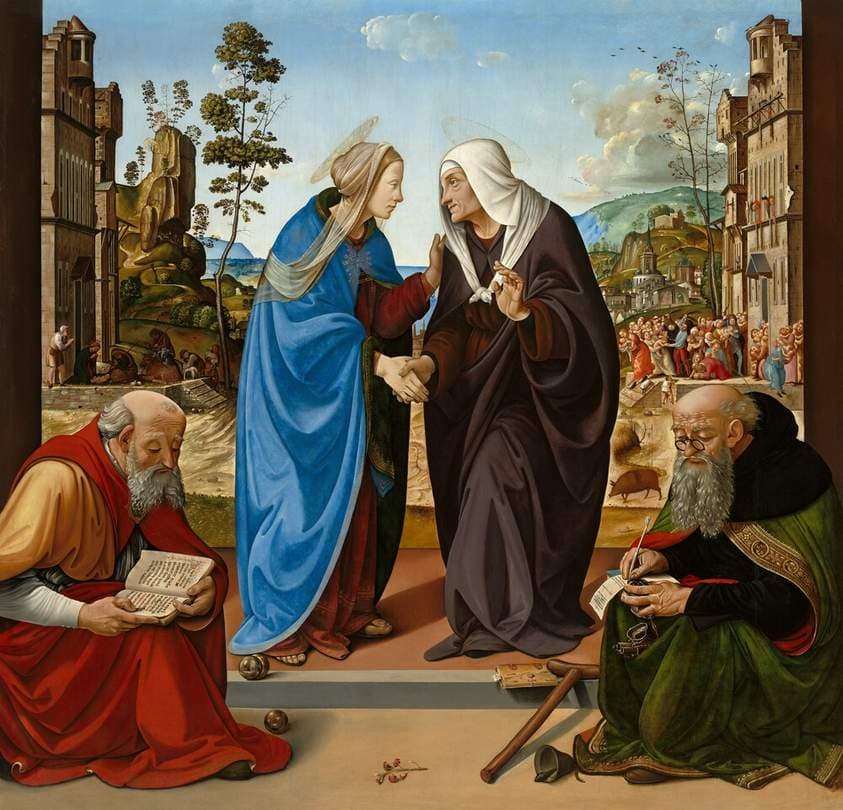 The Visitation with Saint Nicholas and Saint Anthony Abbot — Piero di Cosimo