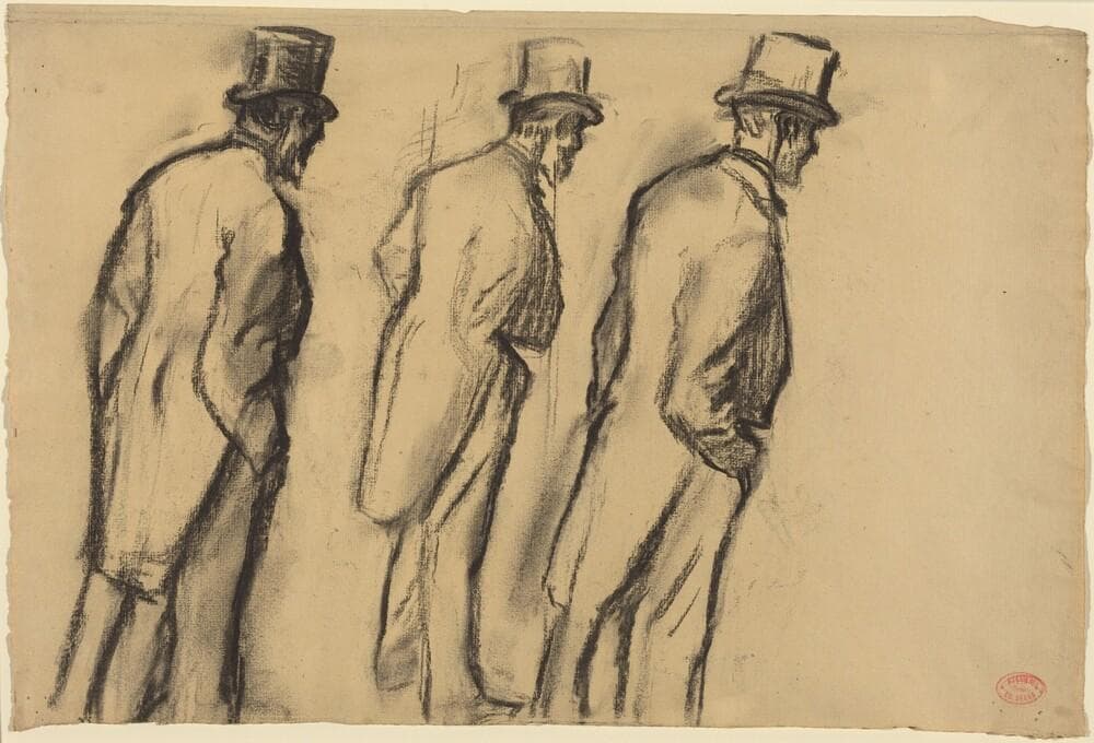 Three Studies of Ludovic Halévy Standing — Edgar Degas