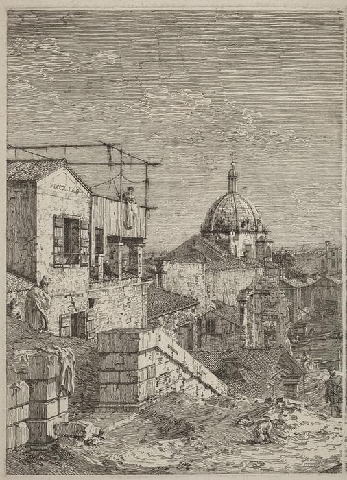 The House with the Inscription [left] — Canaletto