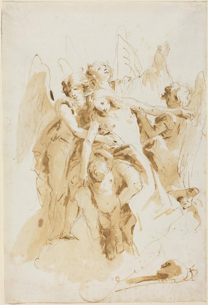 Saint Mary Magdalene Lifted by Angels — Giovanni Battista Tiepolo