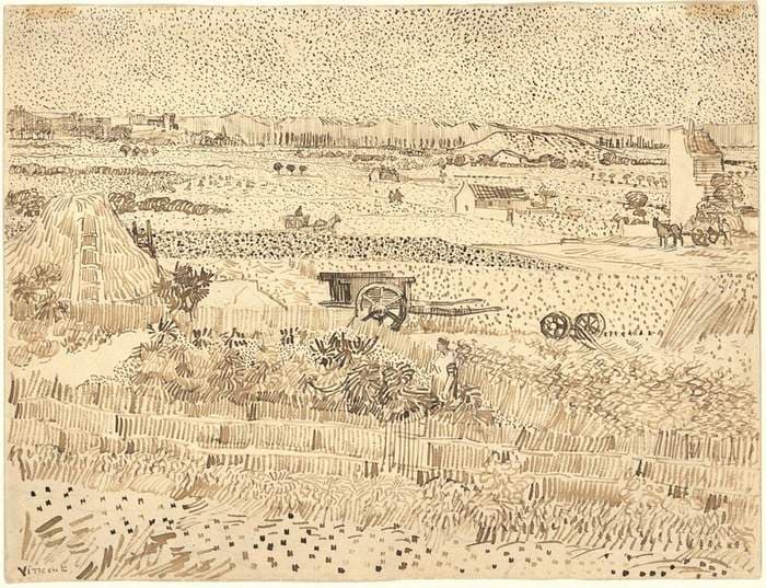 Harvest--The Plain of La Crau — Vincent van Gogh