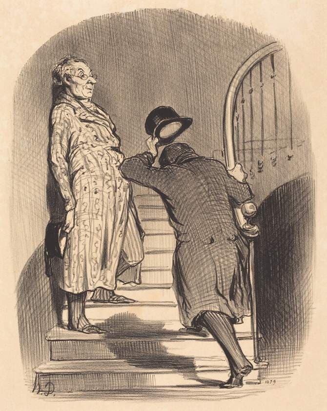 Un Locataire qui paie exactement son terme — Honoré Daumier