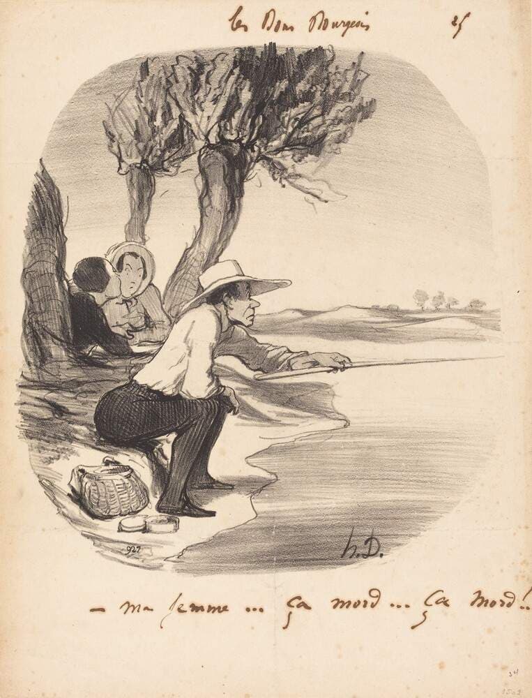 Ma femme... ça mord... ça mord! — Honoré Daumier