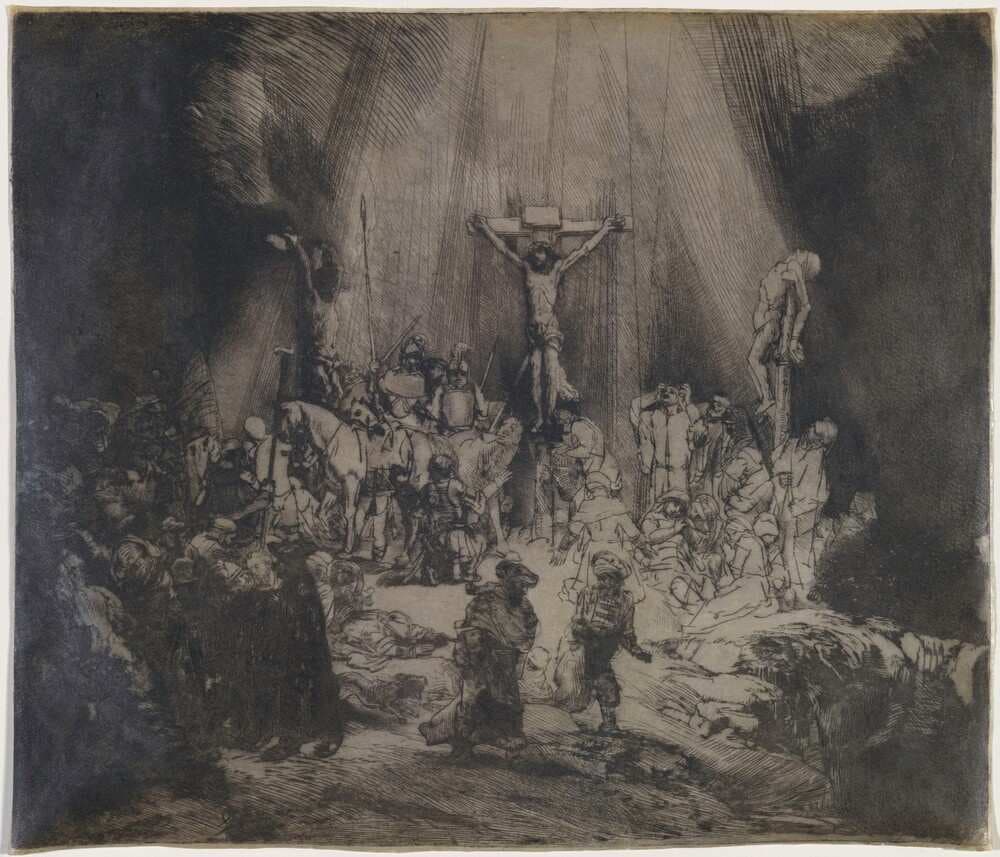 Christ Crucified between the Two Thieves (The Three Crosses) — Rembrandt van Rijn