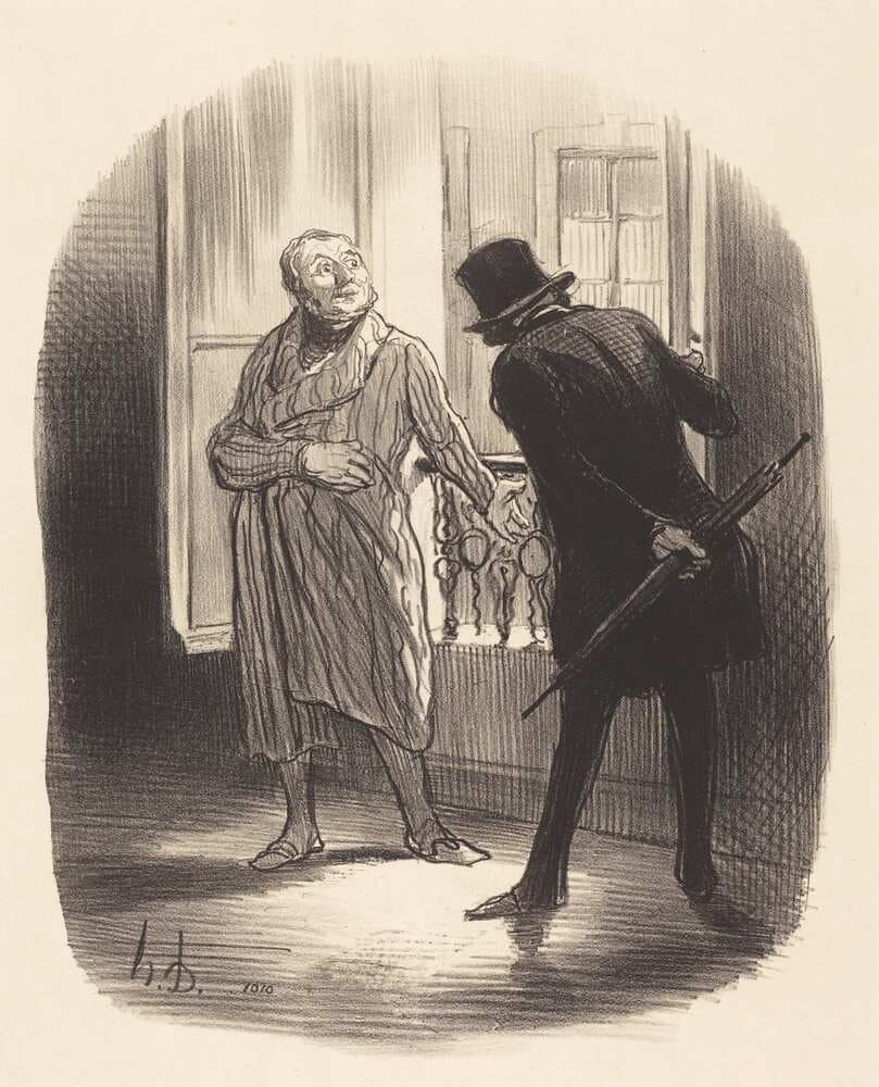 Ce logement est un peu cher, pour la place Royale... — Honoré Daumier