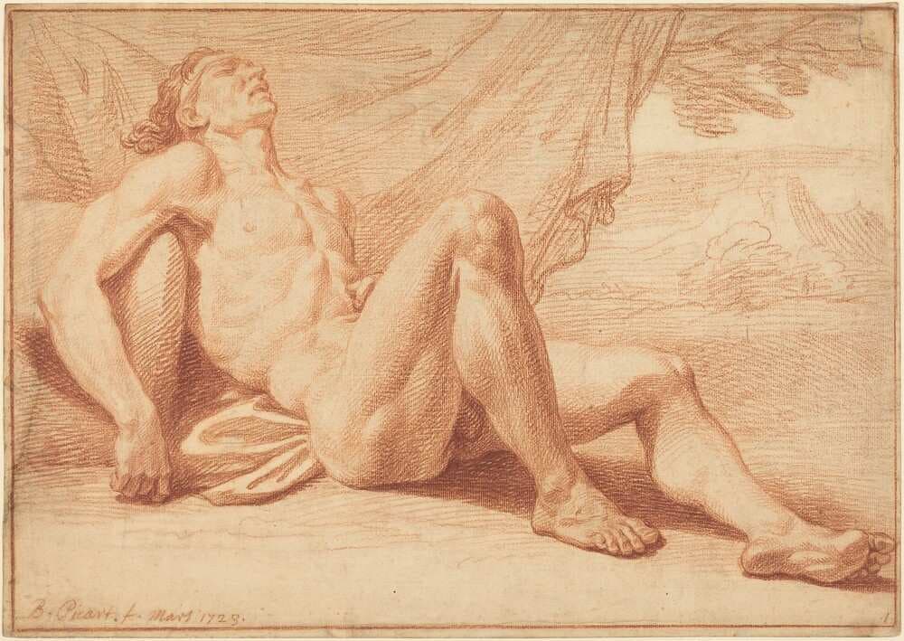 A Reclining Male Nude — Bernard Picart