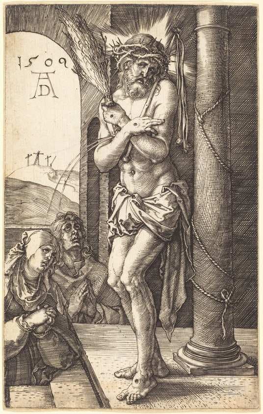 The Man of Sorrows Standing by the Column — Albrecht Dürer