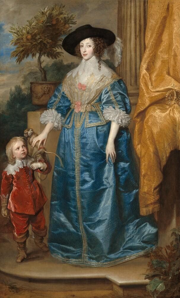 Queen Henrietta Maria with Sir Jeffrey Hudson — Anthony van Dyck