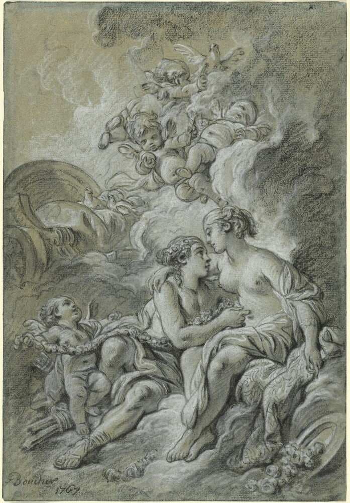 Venus appuyee sur son cher Adonis ... — François Boucher
