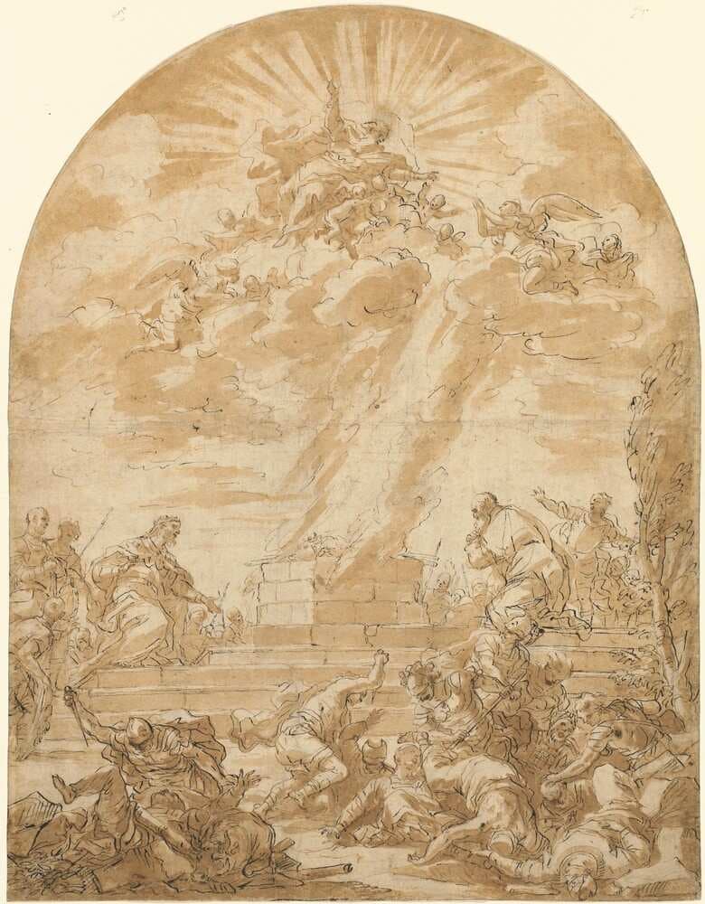 The Sacrifice of Elijah before King Ahab — Nicola Malinconico