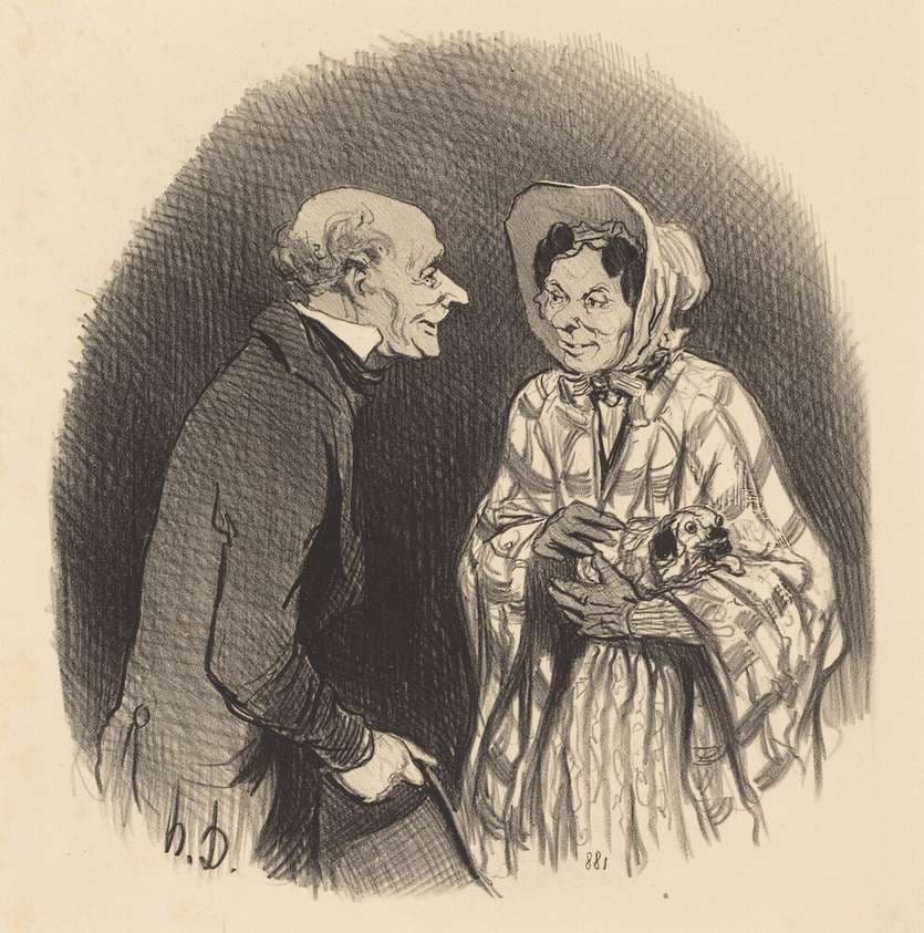 Une Nouvelle connaissance — Honoré Daumier