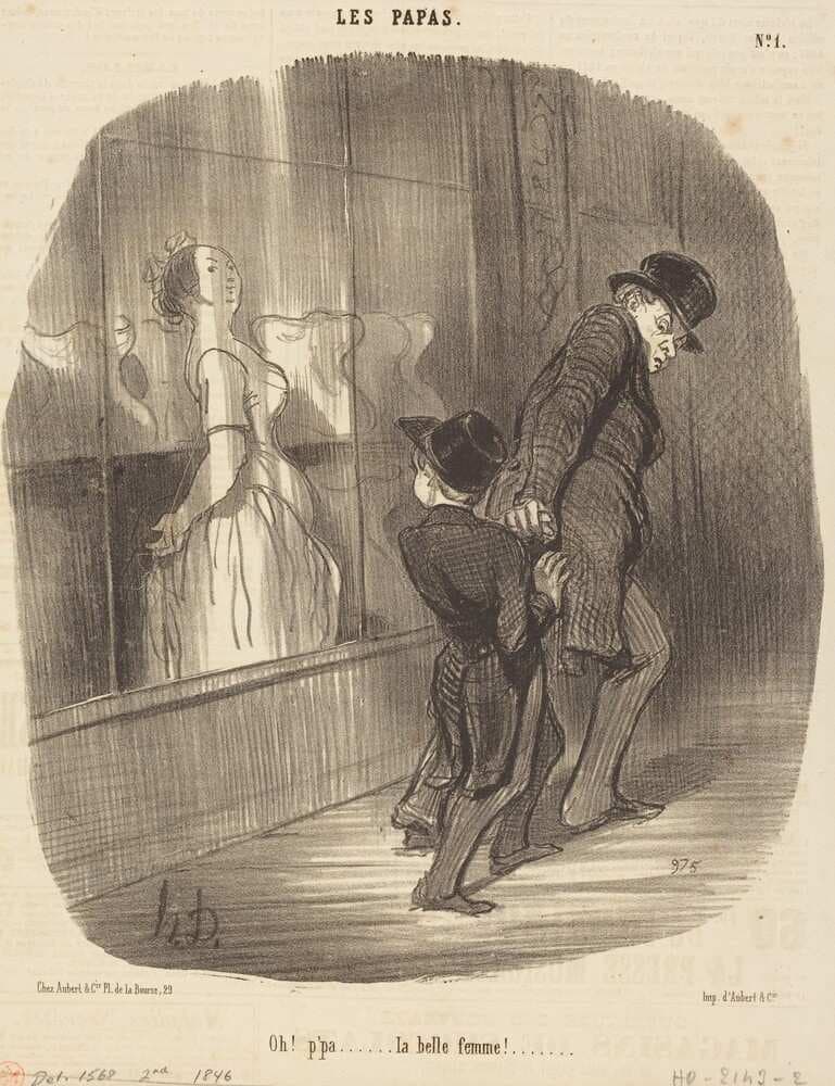 Oh! p'pa... la belle femme! — Honoré Daumier