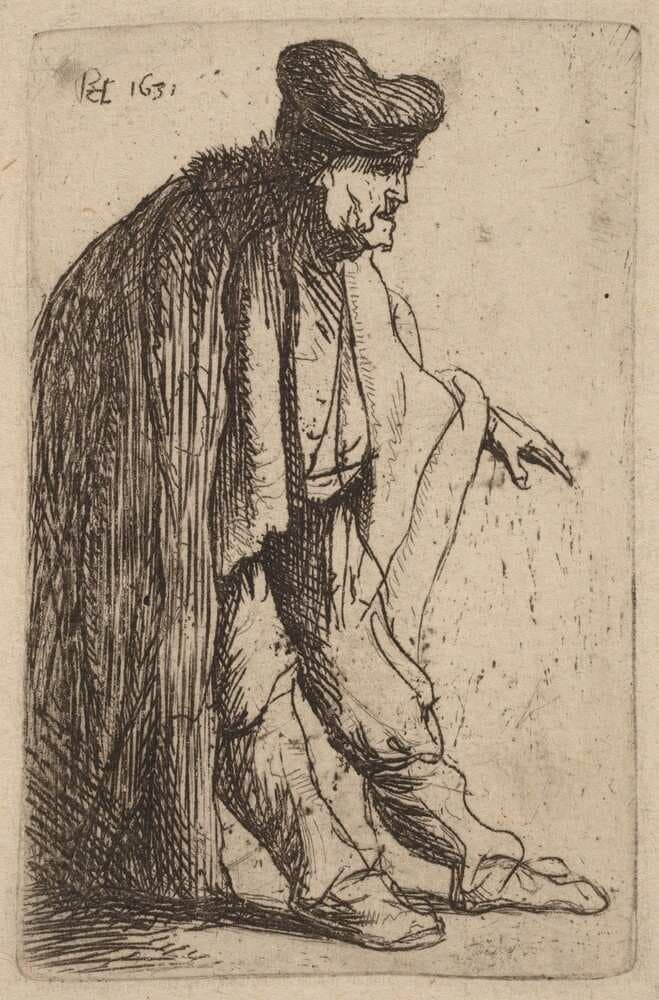 Beggar with His Left Hand Extended — Rembrandt van Rijn
