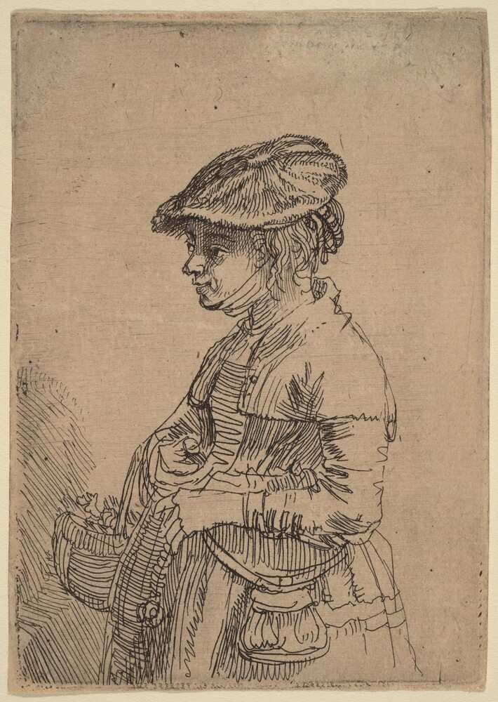 Girl with a Basket — Rembrandt van Rijn