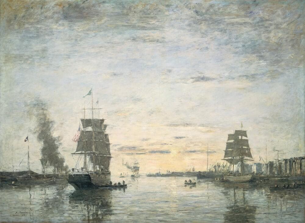Entrance to the Harbor, Le Havre — Eugène Boudin
