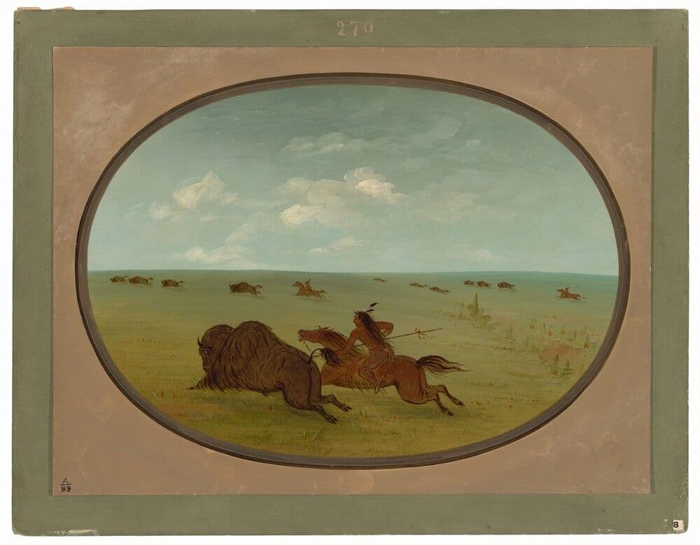 Buffalo Chase, Sioux Indians, Upper Missouri — George Catlin