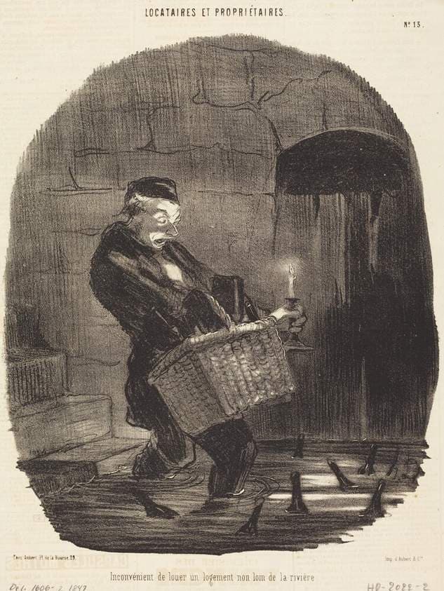 Inconvénient de louer... non loin d'une rivière — Honoré Daumier