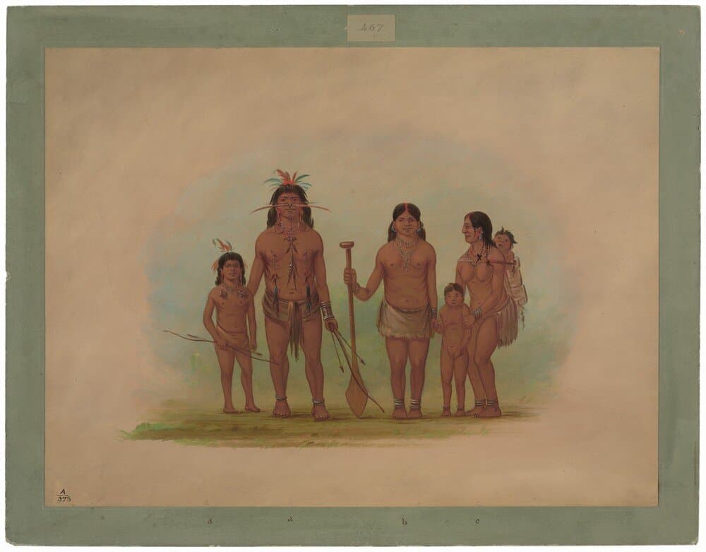 Orejona Chief and Family — George Catlin