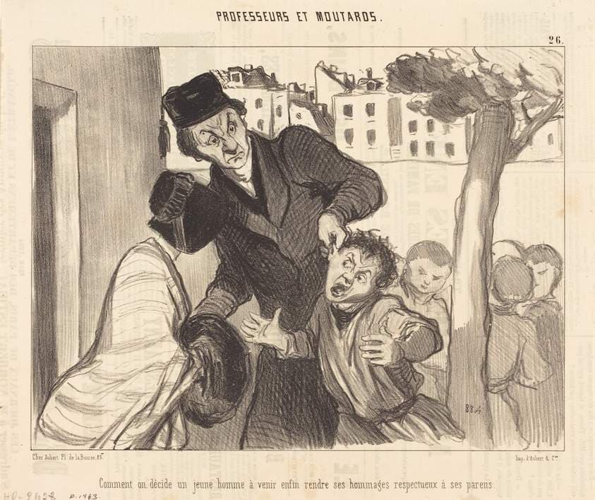 Comment on décide un jeune homme a venir... — Honoré Daumier