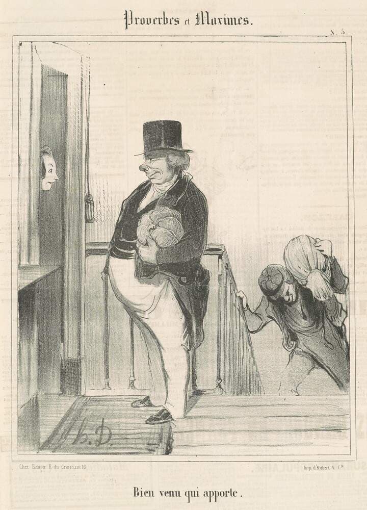 Bien venu qui apporte — Honoré Daumier