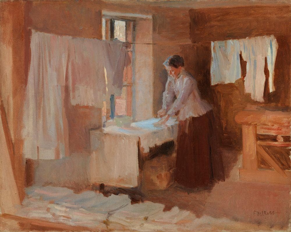 Woman Ironing, study for the Washerwomen — Albert Edelfelt