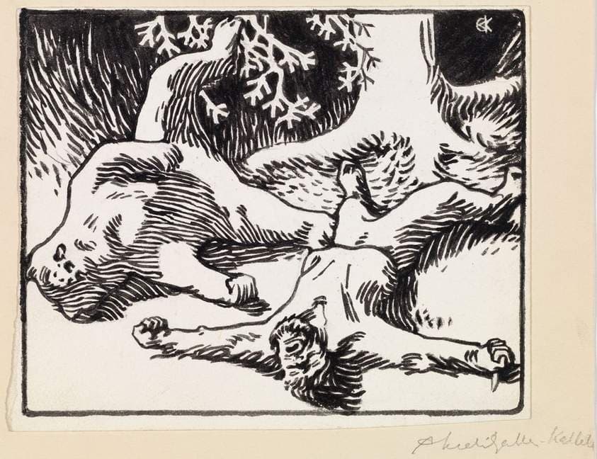 Man and Bear Killed in Combat — Akseli Gallen-Kallela