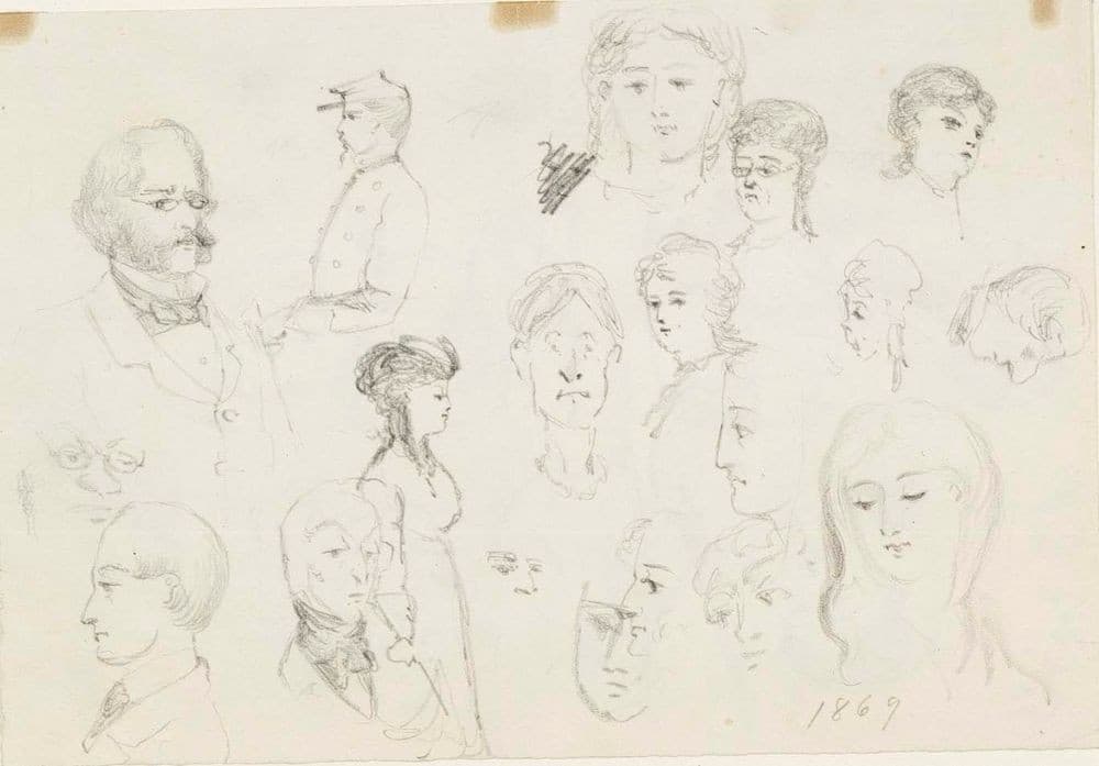 Harjoitelmia päästä ja figuureista — Albert Edelfelt